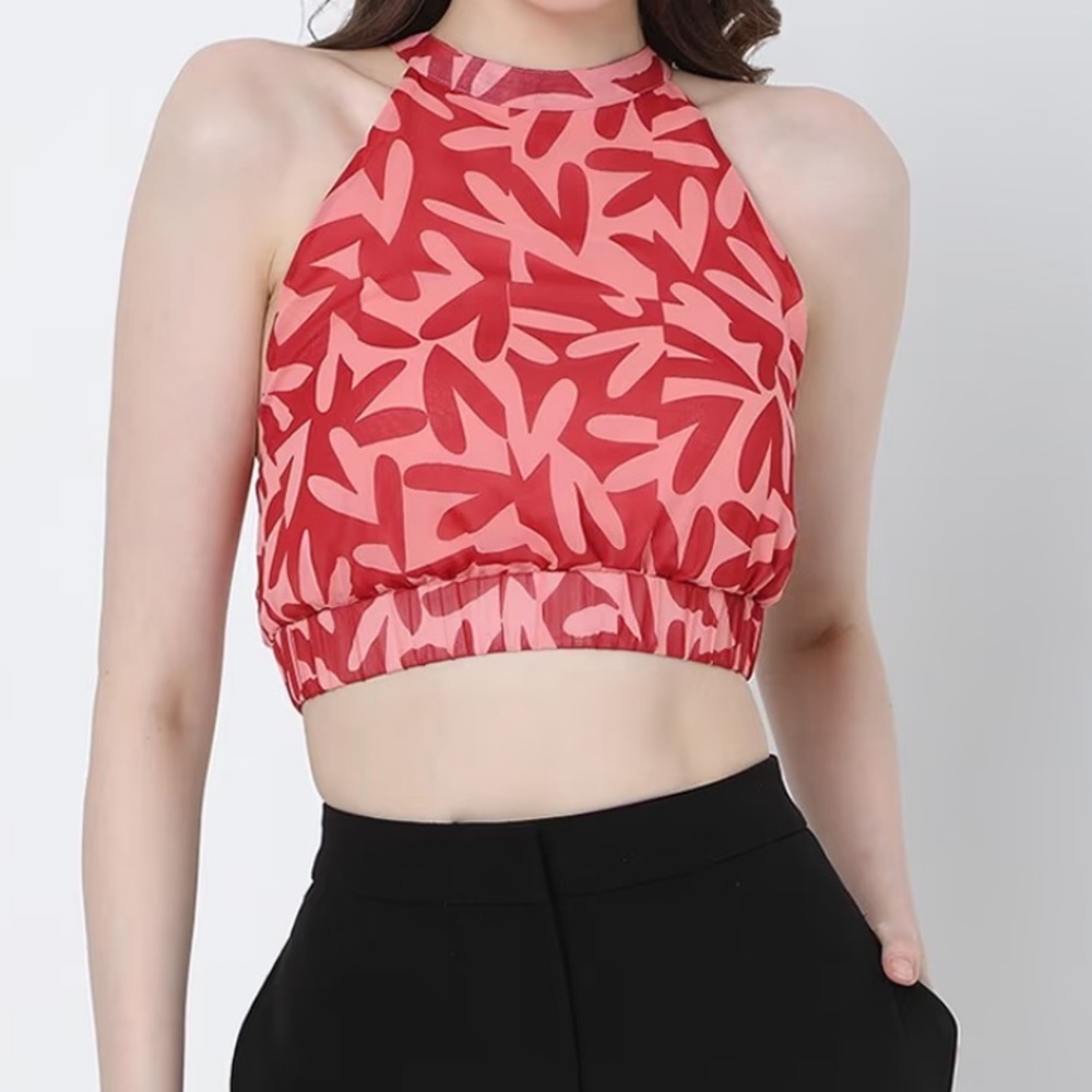 Halter neck crop-top